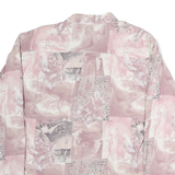 JEAN MASERIC Mens Pink & Grey Patterned Long Sleeve Shirt L Polyester Casual