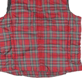 CHAPS Mens Red Plaid Jacket XL Polyester Blend Quilted Sleeveless Zip Fastening
