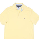 TOMMY HILFIGER Mens Yellow Polo Shirt S Short Sleeve Cotton Blend Classic Fit