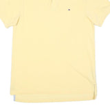 TOMMY HILFIGER Mens Yellow Polo Shirt S Short Sleeve Cotton Blend Classic Fit