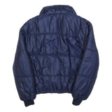 ALASKA Womens Blue Bomber Jacket S Polyester Blend Plain Zip Closure