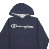CHAMPION Mens Navy Blue Hoodie S Cotton Blend Pullover Casual Sportswear