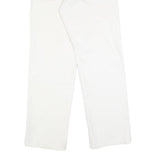 DICKIES Mens White Regular Fit Straight Leg Trousers W28 L29 Cotton Blend Zip
