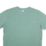 DICKIES Mens Green T-Shirt 2XL Short Sleeve Crew Neck Pocket Plain Cotton Blend