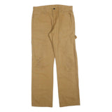 DICKIES Mens Cotton Blend Beige Regular Fit Straight Leg Trousers W32 L32