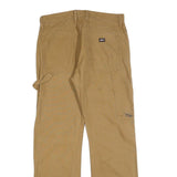 DICKIES Mens Cotton Blend Beige Regular Fit Straight Leg Trousers W32 L32