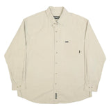 TIMBERLAND Mens Beige Cotton Long Sleeve Shirt XL Classic Button Down Pocket
