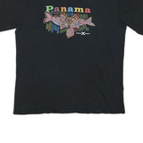 CELEBRITY CRUISES Mens Black Panama Graphic T-Shirt XL Short Sleeve Crew Neck