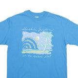 HANES Mens Blue Graphic T-Shirt L Short Sleeve Crew Neck Honolulu Symphony Print