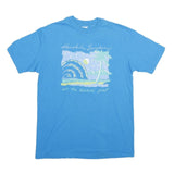 HANES Mens Blue Graphic T-Shirt L Short Sleeve Crew Neck Honolulu Symphony Print