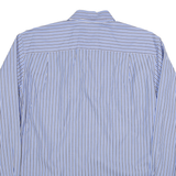 NAUTICA Mens Blue White Stripe Shirt L Long Sleeve Cotton Blend Classic