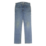 CARHARTT Mens Slim Blue Denim Jeans W32 L34 Workwear Zip Closure