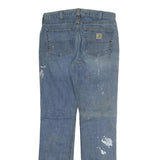 CARHARTT Mens Slim Blue Denim Jeans W32 L34 Workwear Zip Closure