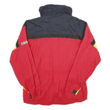 EDGE-TECH Mens Red Black & Yellow Jacket M Nylon Colourblock Zip Outdoor