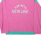 Womens Pink & Green Plain Cotton Blend Jacket S Zip Pockets Lightweight Casual