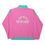 Womens Pink & Green Plain Cotton Blend Jacket S Zip Pockets Lightweight Casual