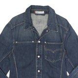 LEVI'S Mens Blue Denim Jacket S Cotton Blend Button Closure Classic Fit Casual