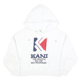 KARL KANI Womens White Red & Navy Pullover Hoodie S Logo Embroidered