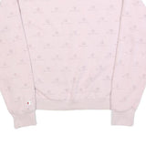 CHAMPION Womens Pink Crew Neck Sweatshirt S Cotton Blend Pullover Logo Print