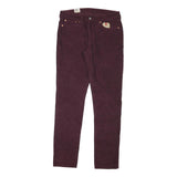 LEVI'S Womens Slim Slim Burgundy Cotton Blend Trousers W30 L32 Zip Stylish