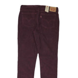 LEVI'S Womens Slim Slim Burgundy Cotton Blend Trousers W30 L32 Zip Stylish