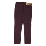 LEVI'S Womens Slim Slim Burgundy Cotton Blend Trousers W30 L32 Zip Stylish