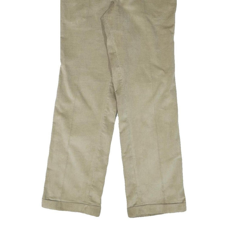 LL BEAN Mens Cotton Blend Beige Regular Straight Trousers W30 L32 Casual Zip