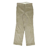LL BEAN Mens Cotton Blend Beige Regular Straight Trousers W30 L32 Casual Zip