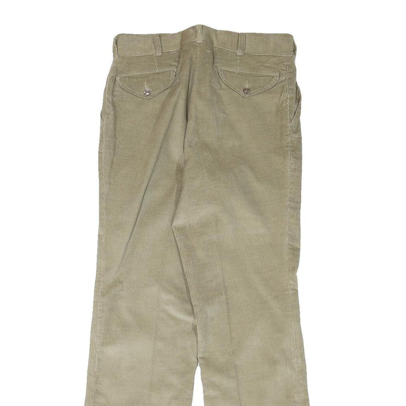 LL BEAN Mens Cotton Blend Beige Regular Straight Trousers W30 L32 Casual Zip