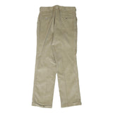 LL BEAN Mens Cotton Blend Beige Regular Straight Trousers W30 L32 Casual Zip