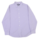 NAUTICA Mens Purple & White Check Shirt L Cotton Blend Casual Classic Fit