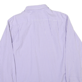 NAUTICA Mens Purple & White Check Shirt L Cotton Blend Casual Classic Fit