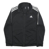 ADIDAS Womens Black & White Slim Fit Jacket UK 12 Polyester Zip Sportswear