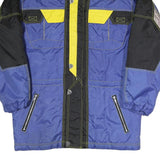 SPEEDWAY Mens Blue & Yellow Colourblock Jacket M Polyester Casual Zip Pockets