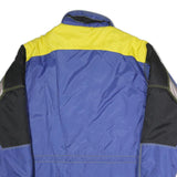 SPEEDWAY Mens Blue & Yellow Colourblock Jacket M Polyester Casual Zip Pockets