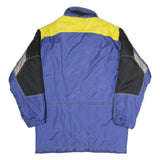 SPEEDWAY Mens Blue & Yellow Colourblock Jacket M Polyester Casual Zip Pockets