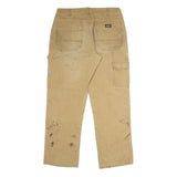 DICKIES Mens Jeans Beige Regular Straight Denim W36 L32 Workwear Utility