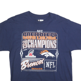 NFL Mens Blue Denver Broncos AFC Conference Champions Graphic T-Shirt L Crew