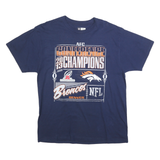 NFL Mens Blue Denver Broncos AFC Conference Champions Graphic T-Shirt L Crew
