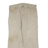 CARHARTT Mens Cotton Blend Beige Regular Fit Straight Leg Trousers W40 L32
