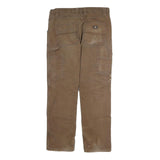 DICKIES Mens Jeans Brown Regular Straight Denim Medium W34 L32 Workwear