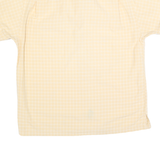 TOMMY HILFIGER Mens Yellow & White Check Shirt S Relaxed Fit Cotton Short Sleeve