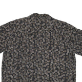 BATICK BAY Mens Black Pattern Shirt XL Relaxed Fit Button Collar Short Sleeve