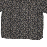 BATICK BAY Mens Black Pattern Shirt XL Relaxed Fit Button Collar Short Sleeve