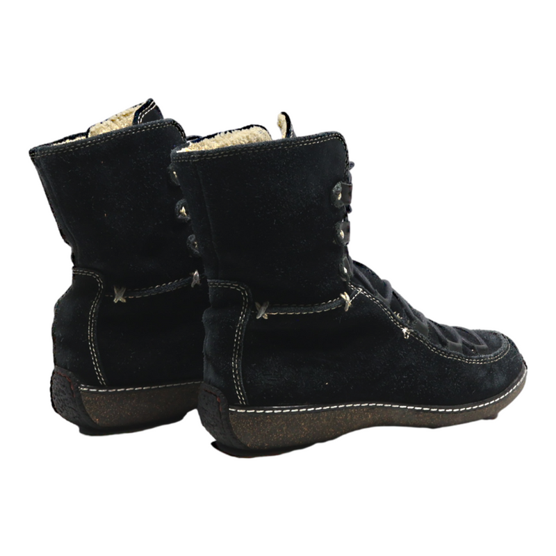 TIMBERLAND Lace-Up Boots Black Leather Womens UK 5