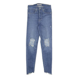 LEVI'S Womens Jeans Blue Slim Skinny Denim Light W26 L25 Ripped Distressed