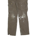 CARHARTT Mens Relaxed Fit Brown Workwear Cargo Trousers W32 L34 Durable Cotton