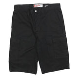 LEE COOPER Mens Black Cargo Shorts M W34 Casual Cotton Cotton Pockets