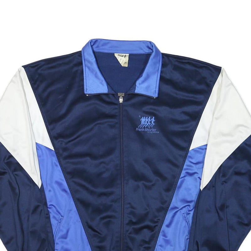 FRANK SHORTER Mens Navy & Blue Sports Jacket XL Polyester Blend Zip Track Top