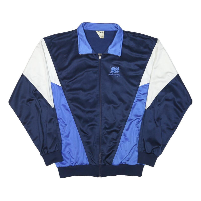 FRANK SHORTER Mens Navy & Blue Sports Jacket XL Polyester Blend Zip Track Top